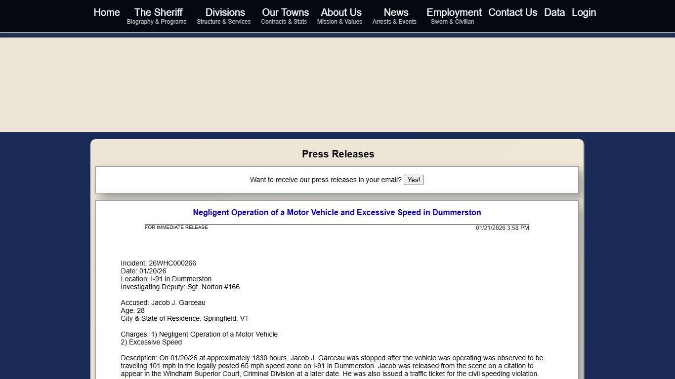 Windham County Sheriff's Office